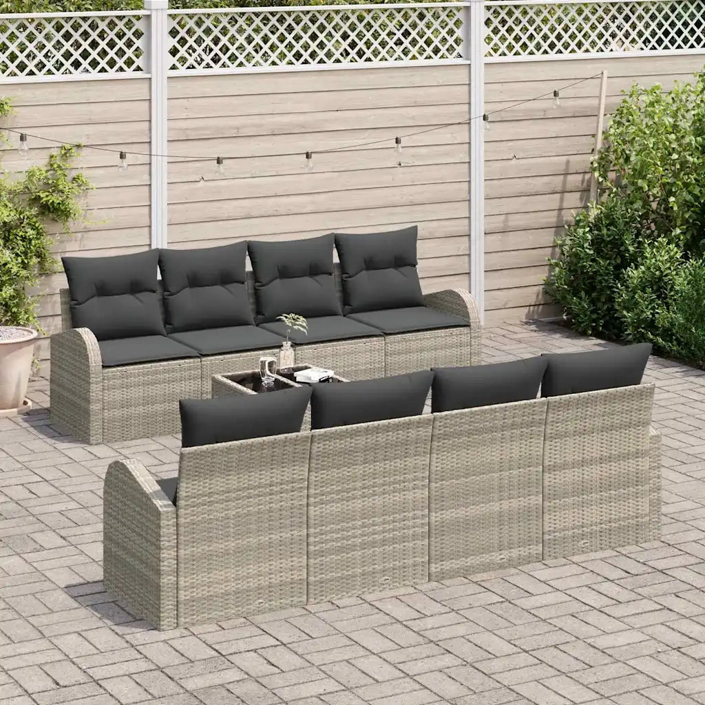 Set Divano da Giardino Grigio chiaro 55 x 55 x 37 cm polyrattan 3345972
