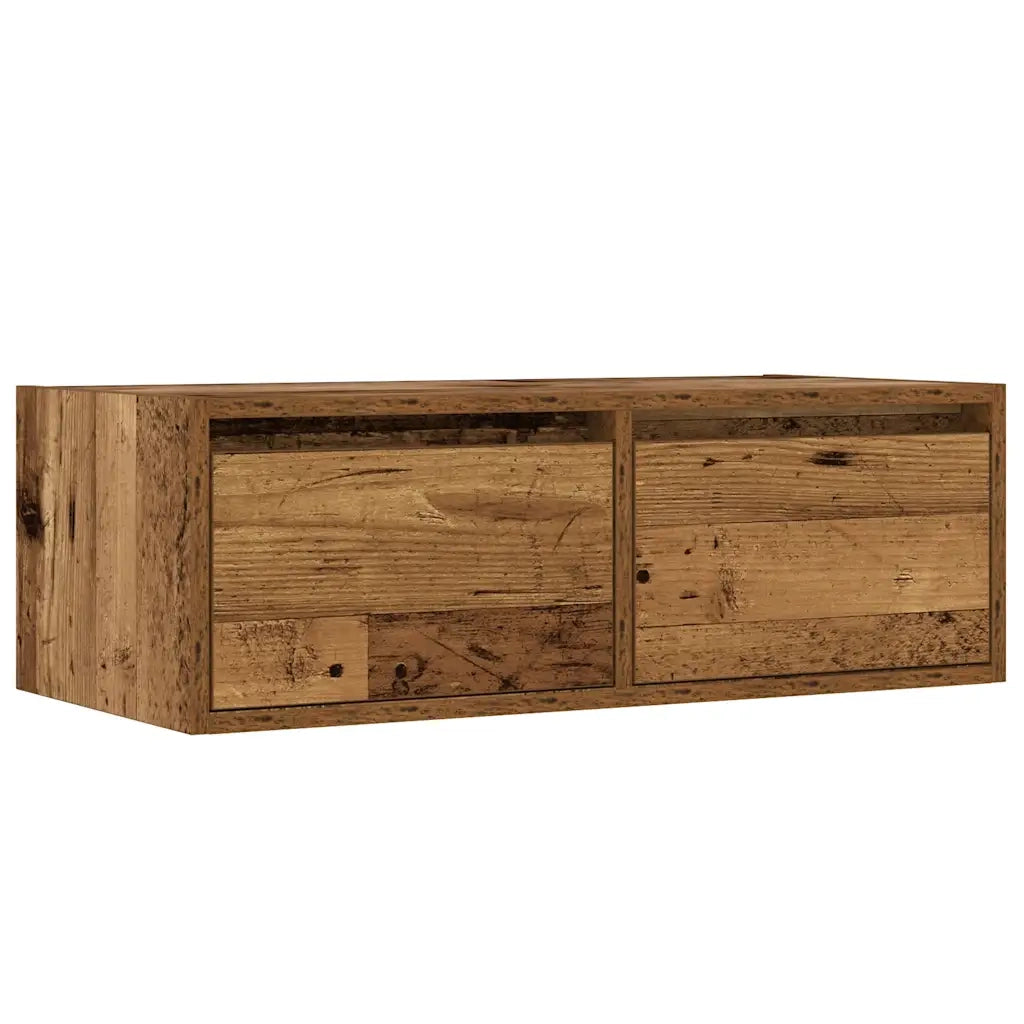 Mobile Porta TV con Luci LED-Mobile per TV-Credenza TV Legno Antico 75x35,5x25 cm