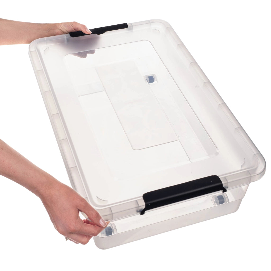 KADAX Contenitore per giocattoli in plastica da 28 litri con coperchio
