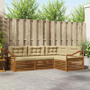 Set di divani da esterno con cuscino 4 pcs Naturale e Beige 3373398