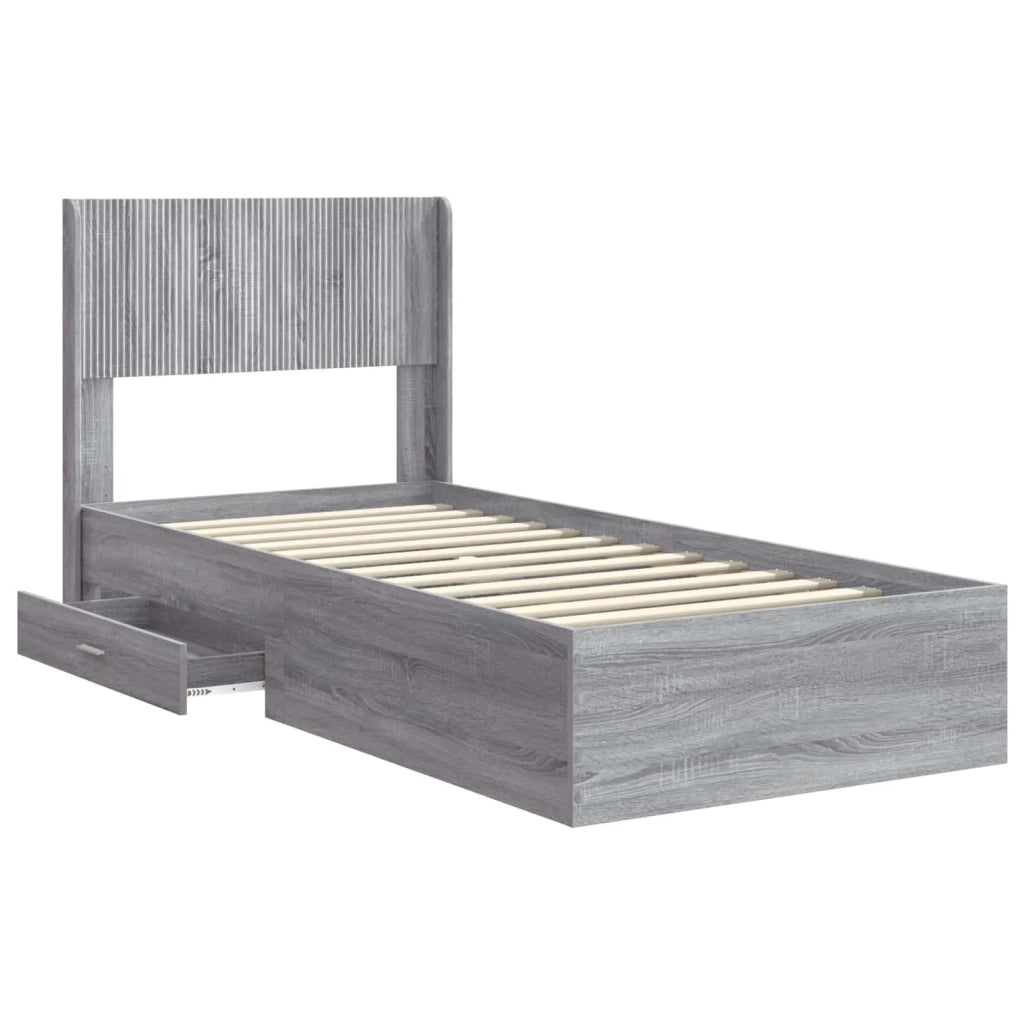 Struttura del letto con stoccaggio e testata Sonoma grigio 3414520
