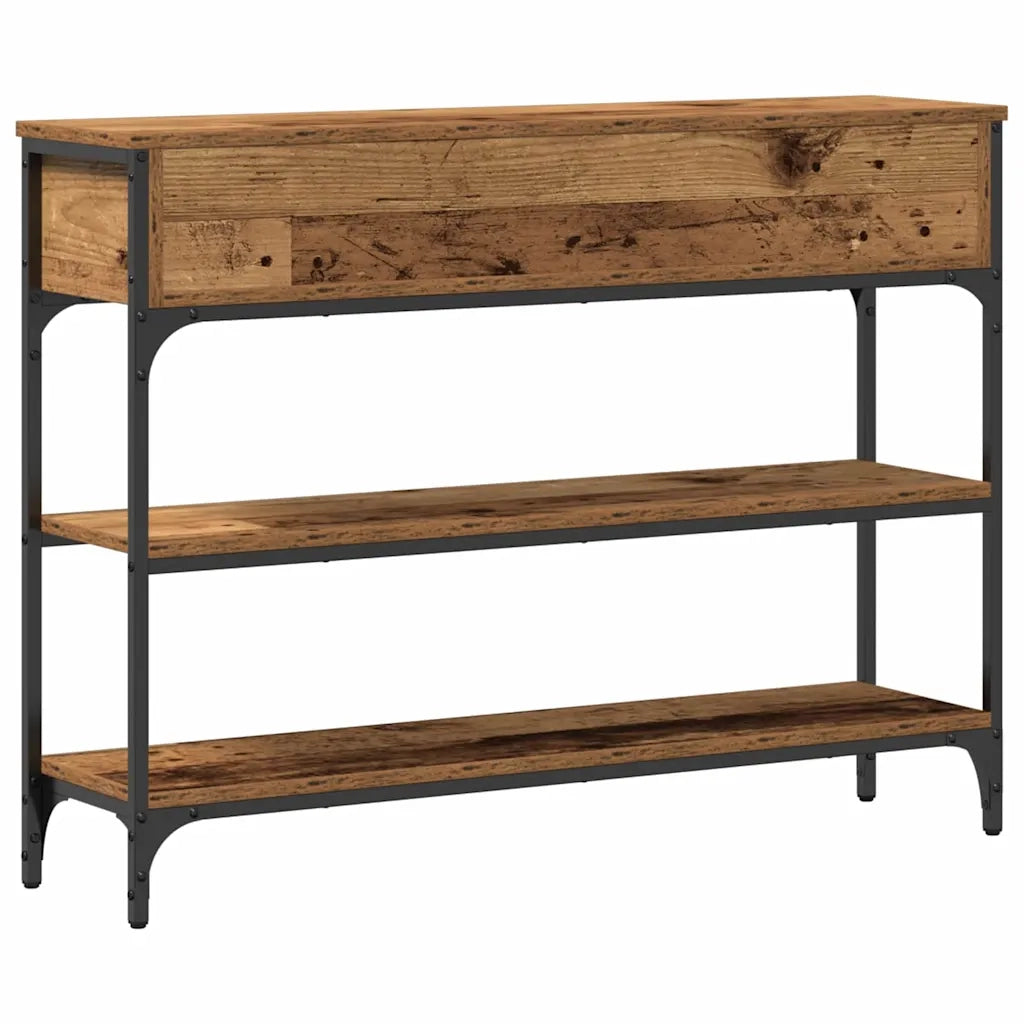 Tavolo consolle con cassetto Legno vecchio 100 x 25 x 75 cm 863511
