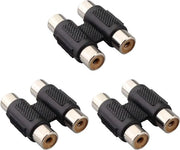 Connettore RCA Femmina 3 pezzi Nero