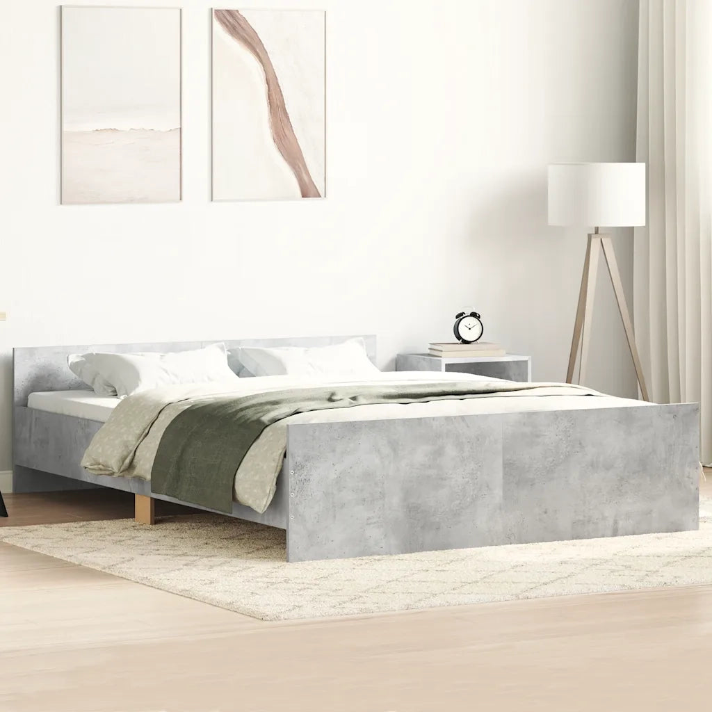 Giroletto con Testiera e Pediera Grigio Cemento 150x200 cm