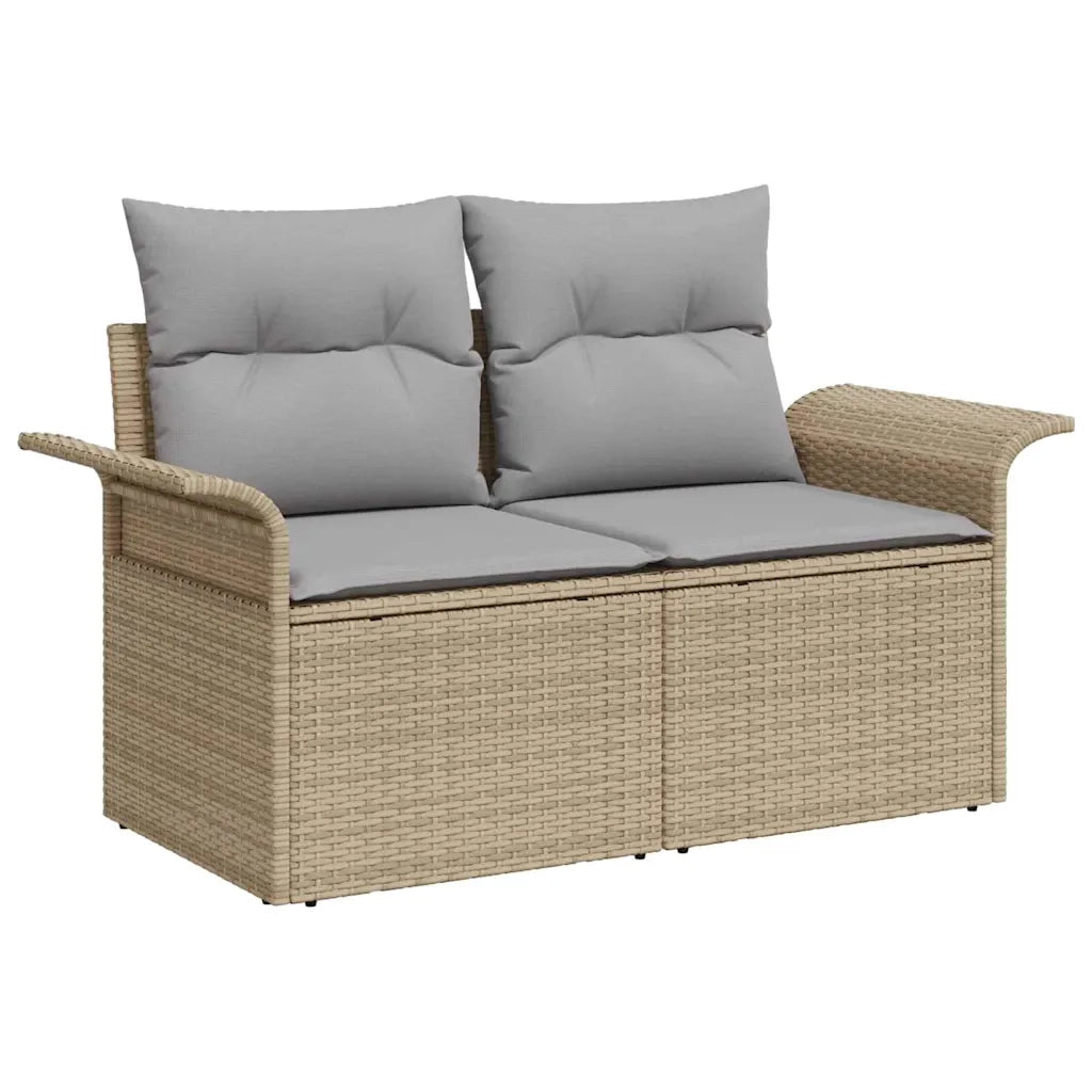 Set Divano da Giardino con cuscino 13 pcs Beige e Grigio Chiaro
