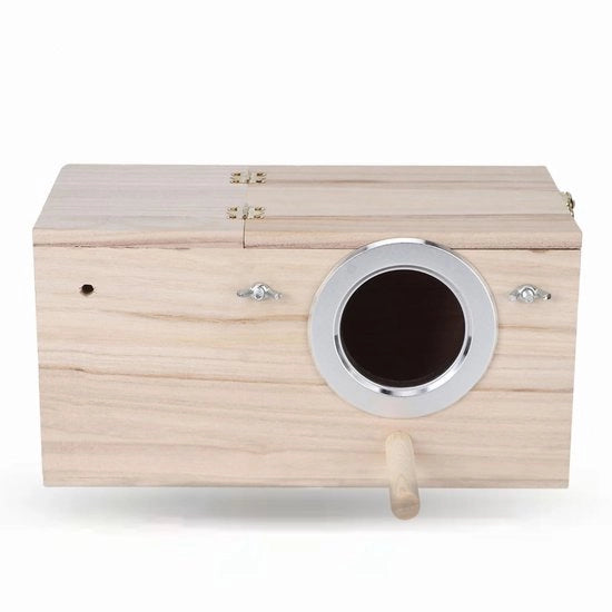 Nido per Grasparkiet in Legno - Casa per Pappagalli - Resistenente all'Umidità e Comodo - Decorazione Esterna - Adatto per Pappagalli - Lusso