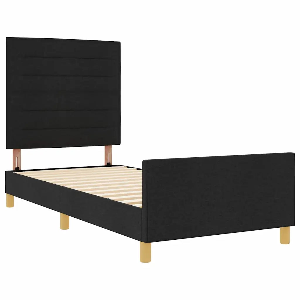 Struttura del letto con testiera Nero 80 x 200 cm Tessuto 3344608