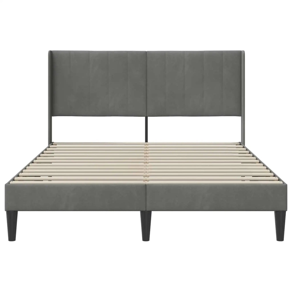 Struttura del letto-Giroletto Grigio Scuro 120 x 190 cm Velluto 706929