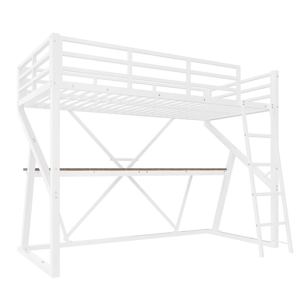 Letto a soppalco - Xylo - 90x200 cm scrivania bianco