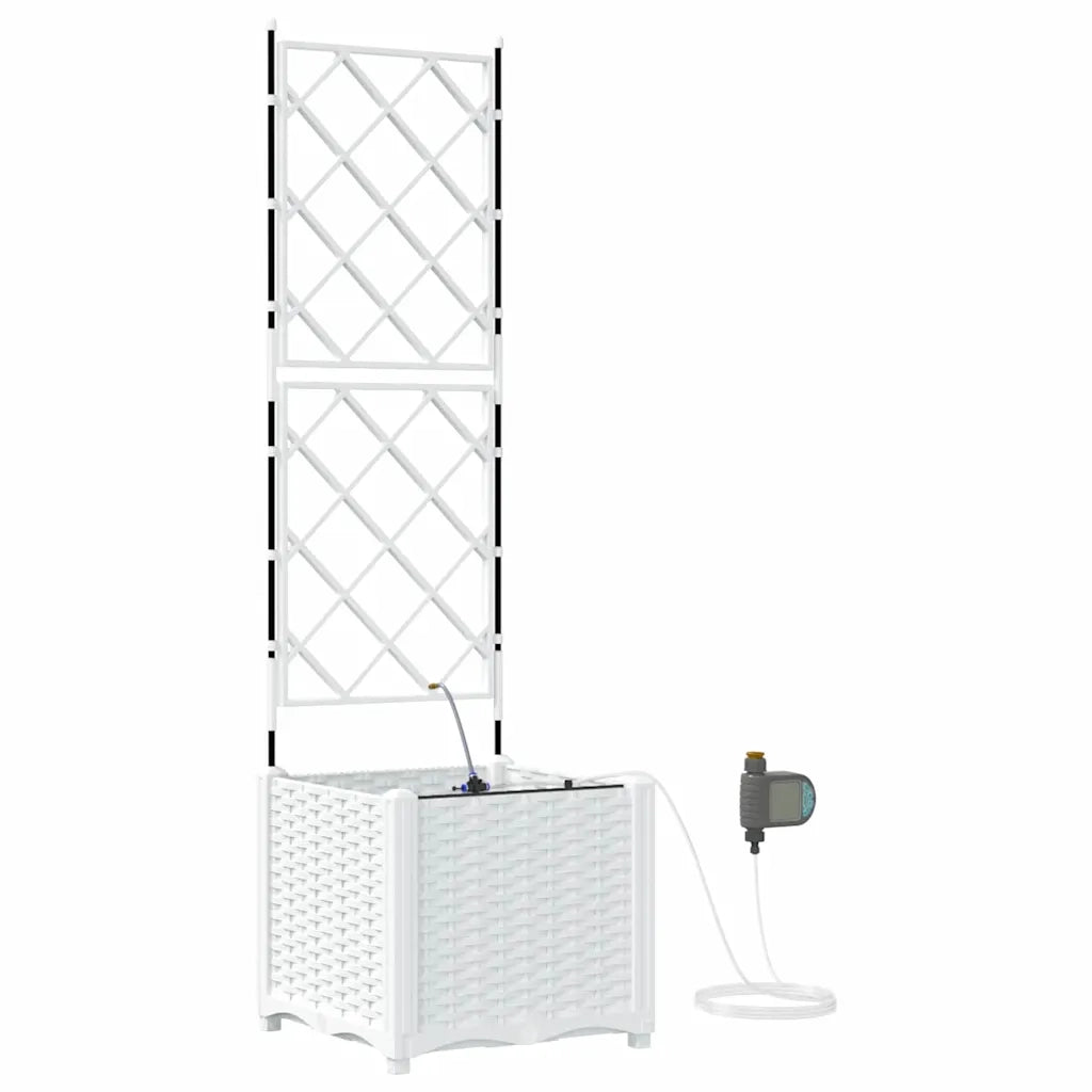 Fioriere | Cassetta per fiori | Vaso da giardino Bianco 40 x 40 x 142 cm Plastica