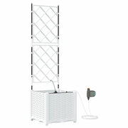 Fioriere | Cassetta per fiori | Vaso da giardino Bianco 40 x 40 x 142 cm Plastica