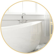 Specchio rotondo da parete ¨C Xylo ¨C metallo oro ? 70 cm ingresso