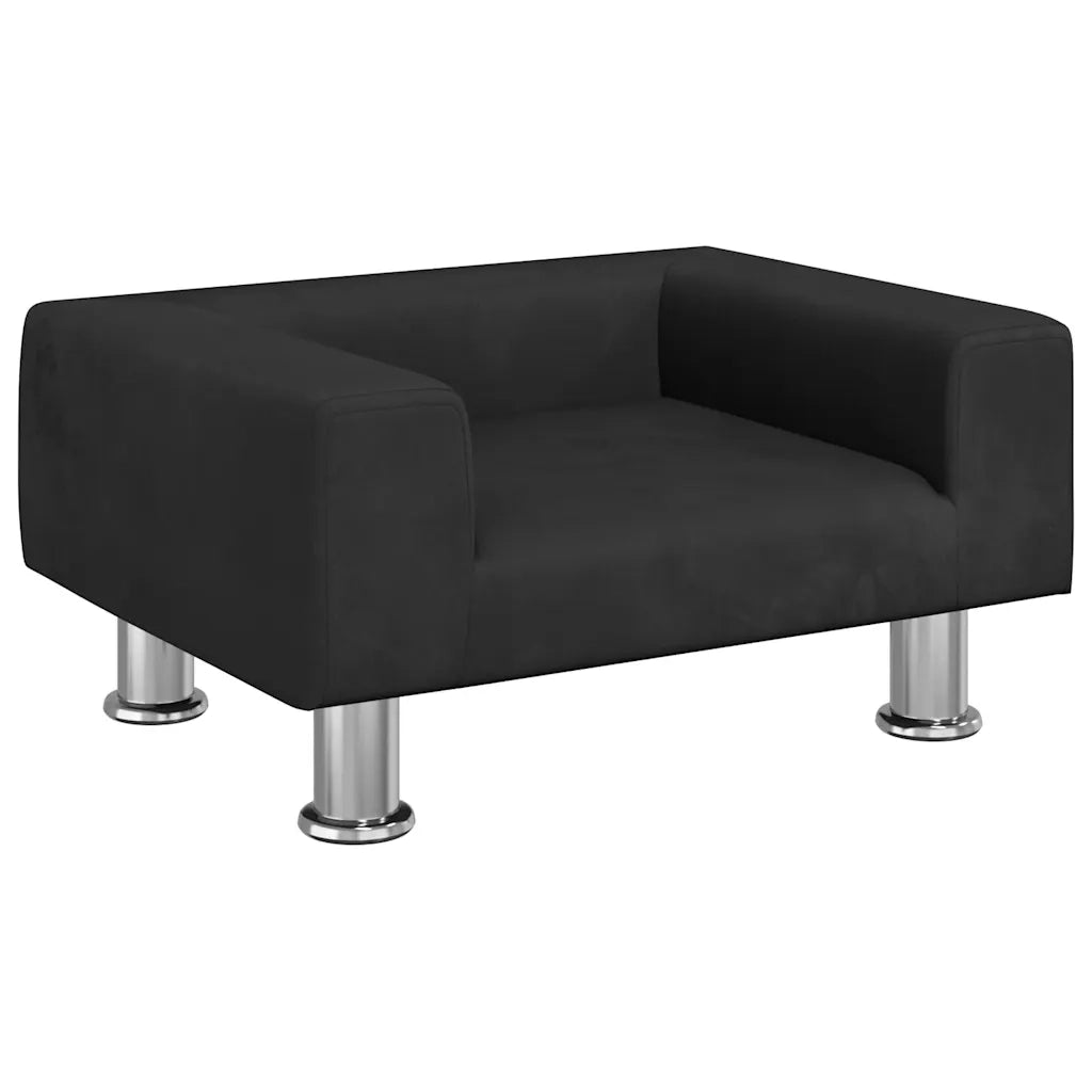 Divano per Bambini-Sofa-Divanetto Nero 50x40x26,5 cm in Velluto