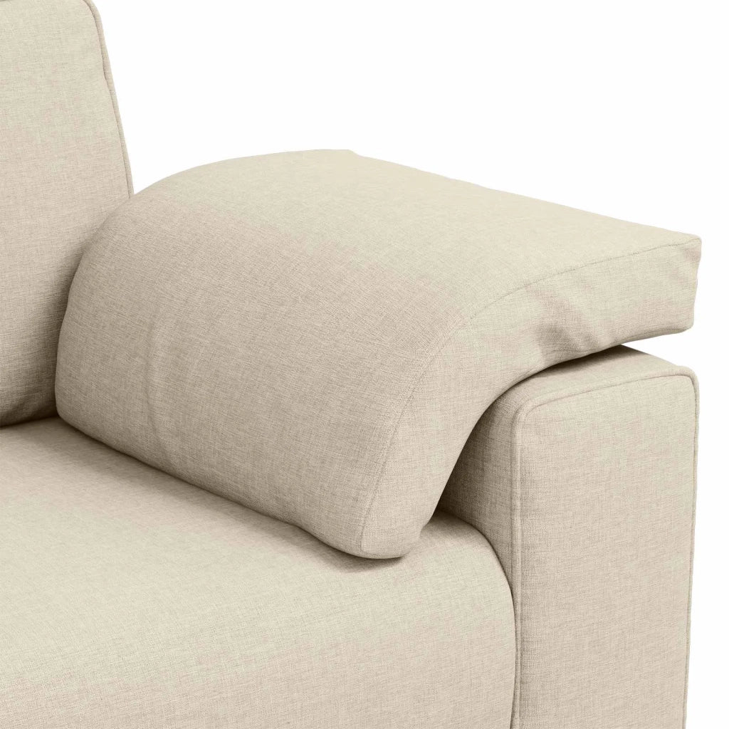 Divano 3 pcs Beige 219 x 80 x 82 cm Tessuto misto lino 3324607