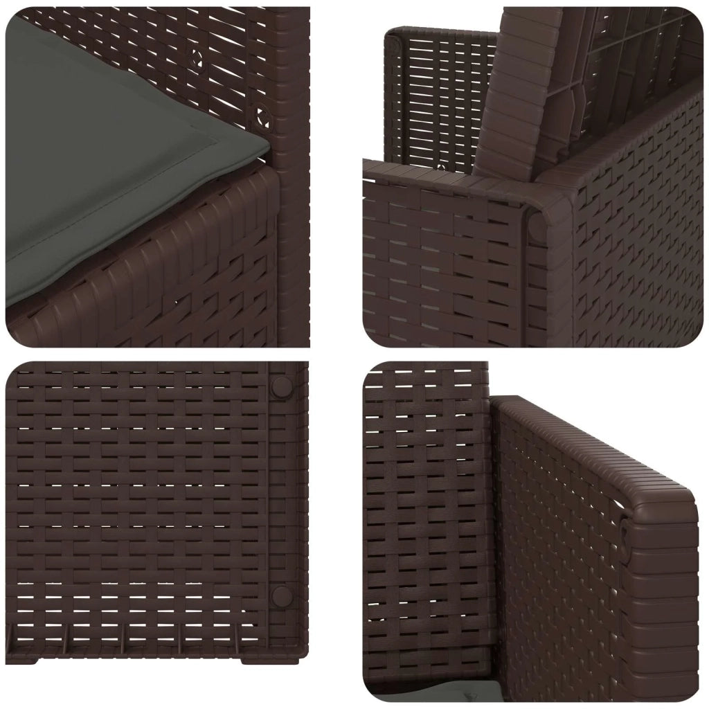 Sedie da pranzo da giardino 2 pcs Marrone e Antracite PP 899990