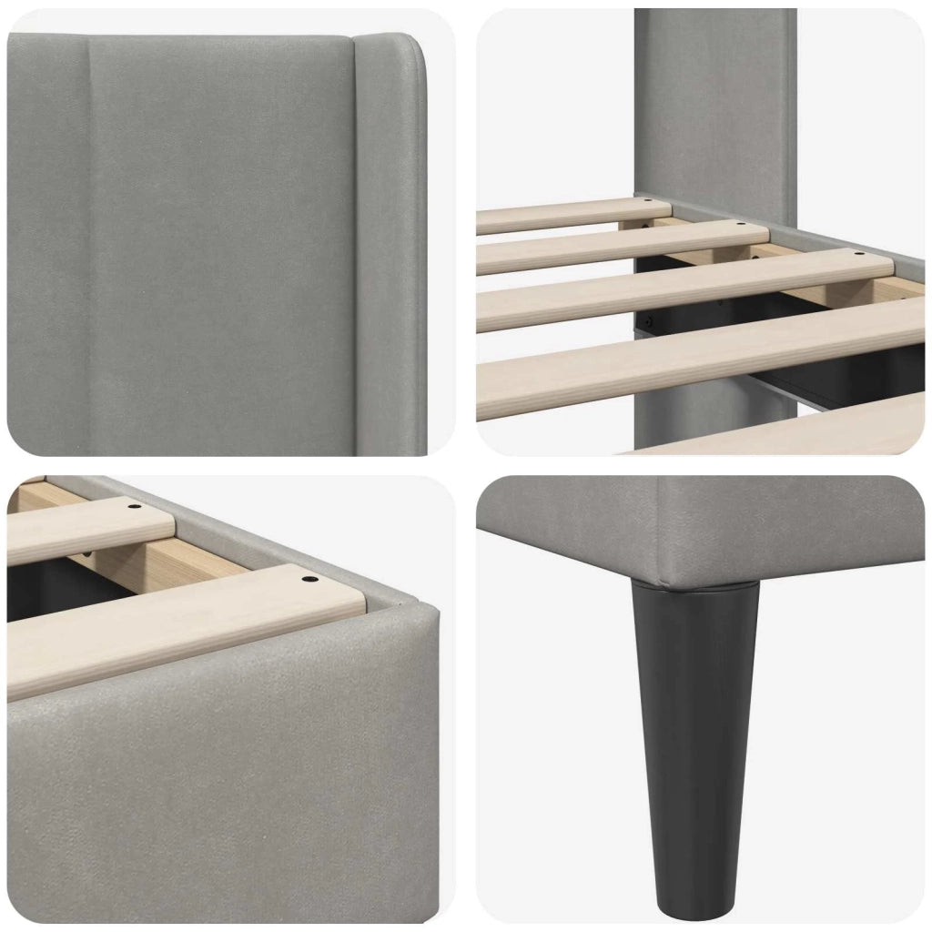 Struttura del letto-Giroletto Grigio Chiaro 80 x 200 cm Velluto 770840