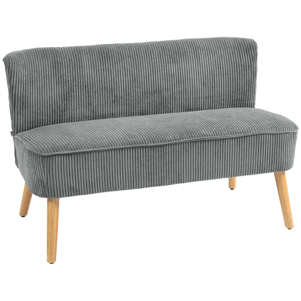 Divano 2 posti in velluto grigio ¨C Xylo ¨C 117x56.5x77 cm