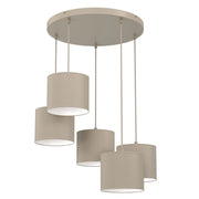Lampada sospesa Arden 5 luci beige E27 Luminex