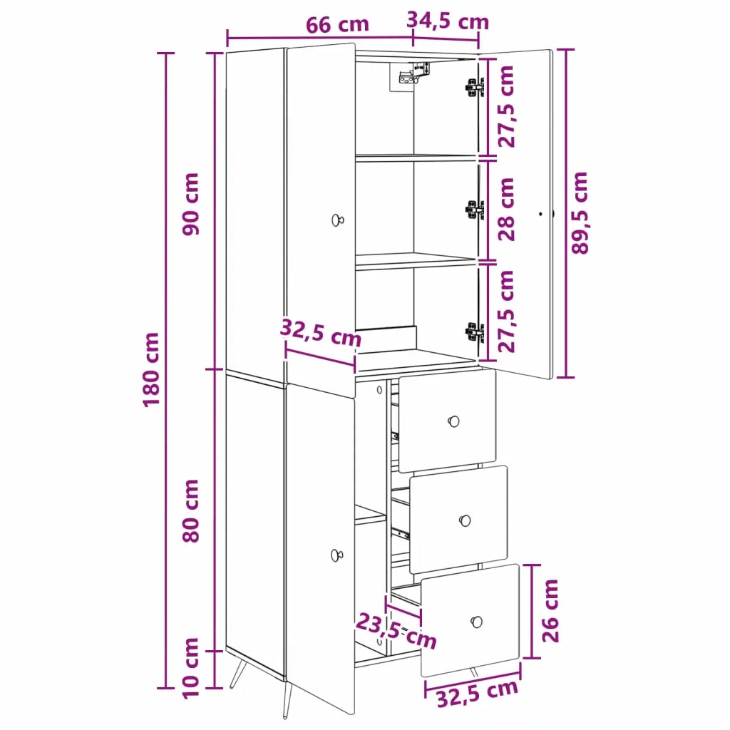 Set di armadi 2 pcs Nero Legno ingegnerizzato 3416899
