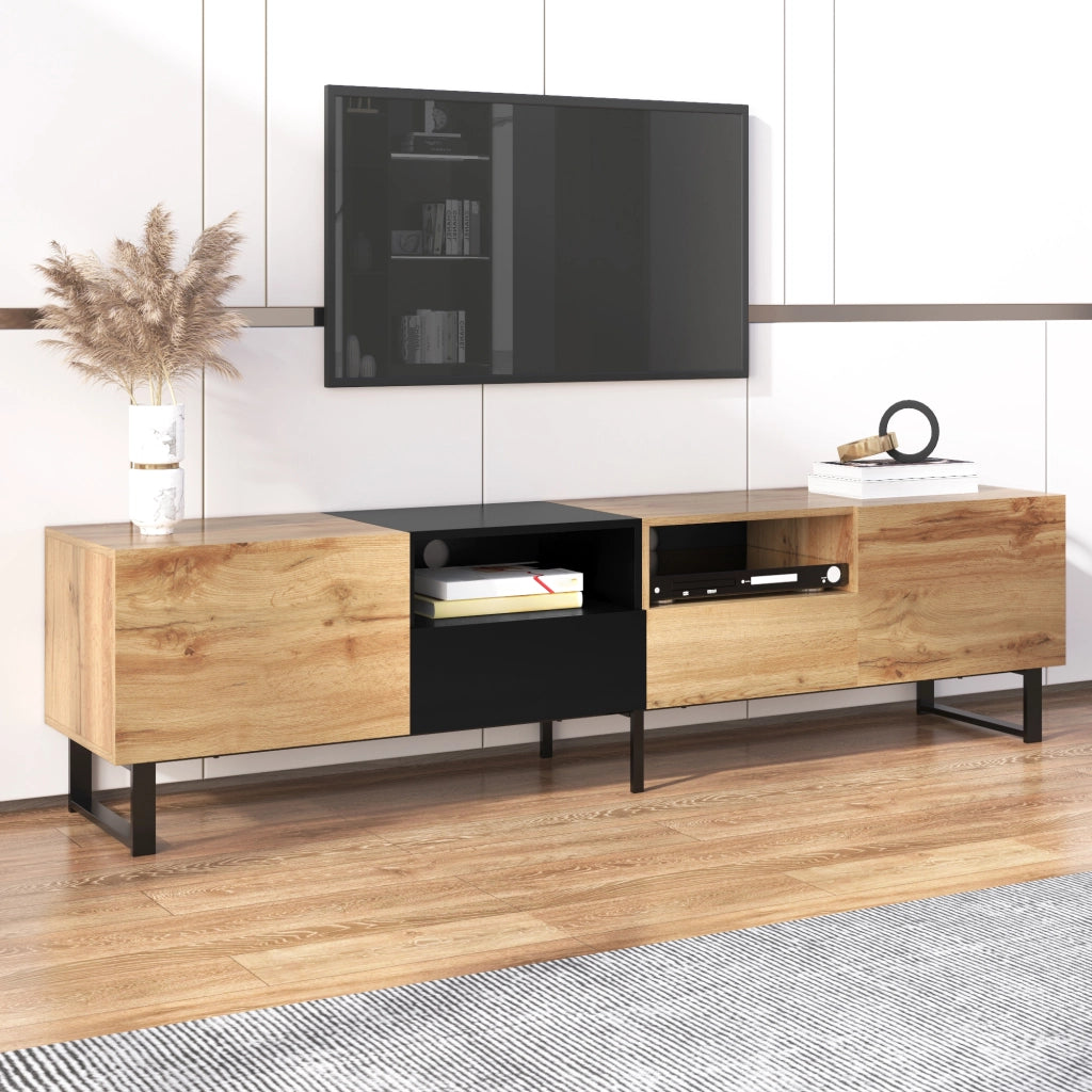 Mobile TV ¨C MINIMAL ¨C Nero, Legno, con Ripiani