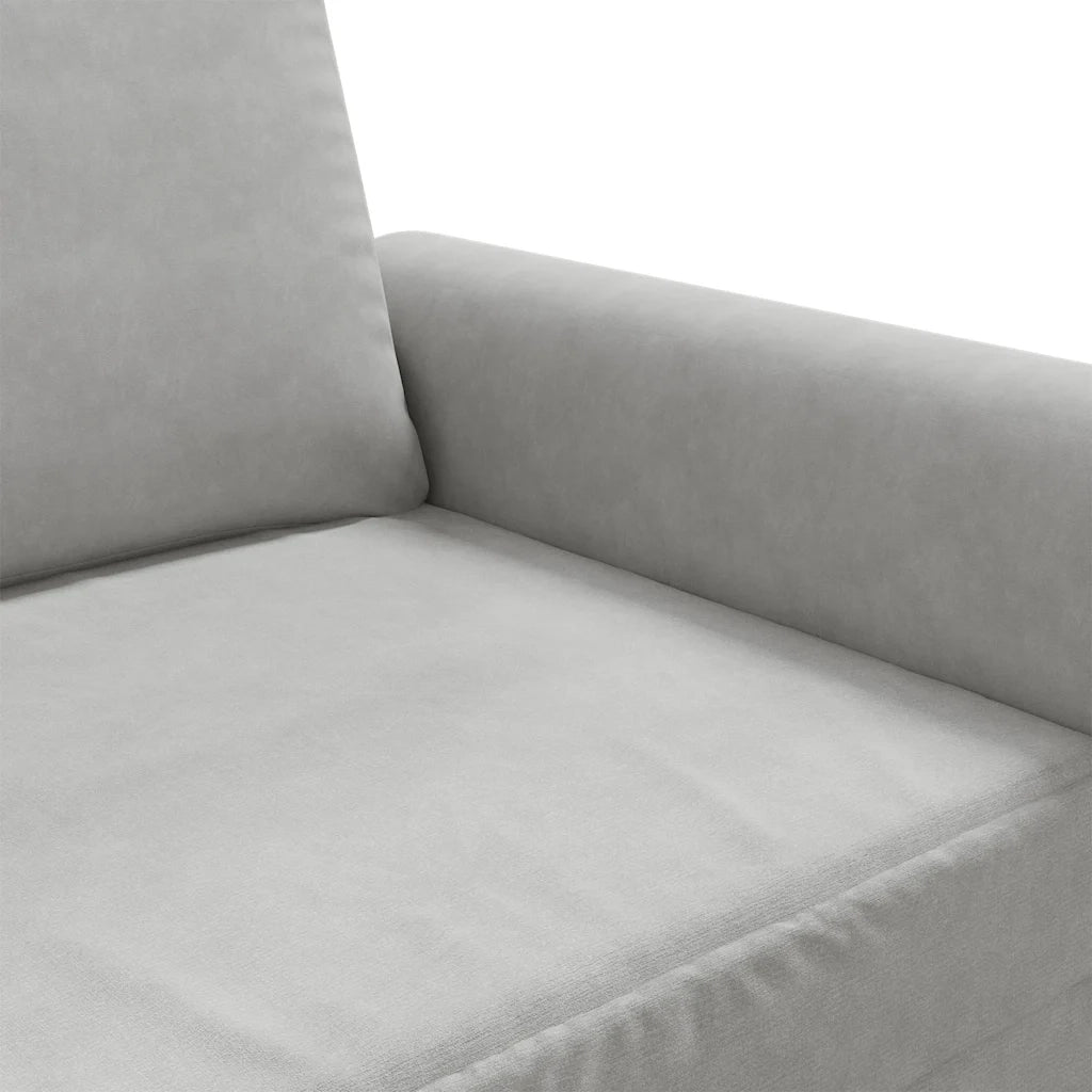 Divano a 3 Posti-Sofa 3 Posti Grigio Chiaro 180 cm in Velluto 799686