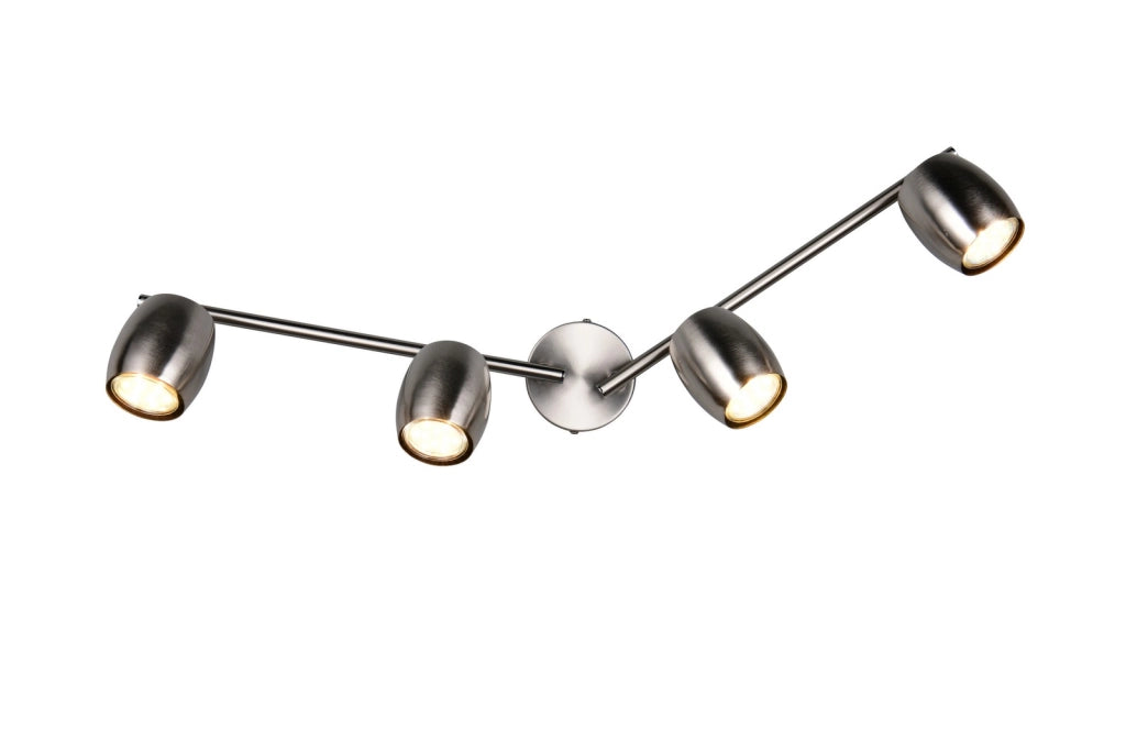Plafoniera a binario 4xGU10 argento metallo NANCY RL