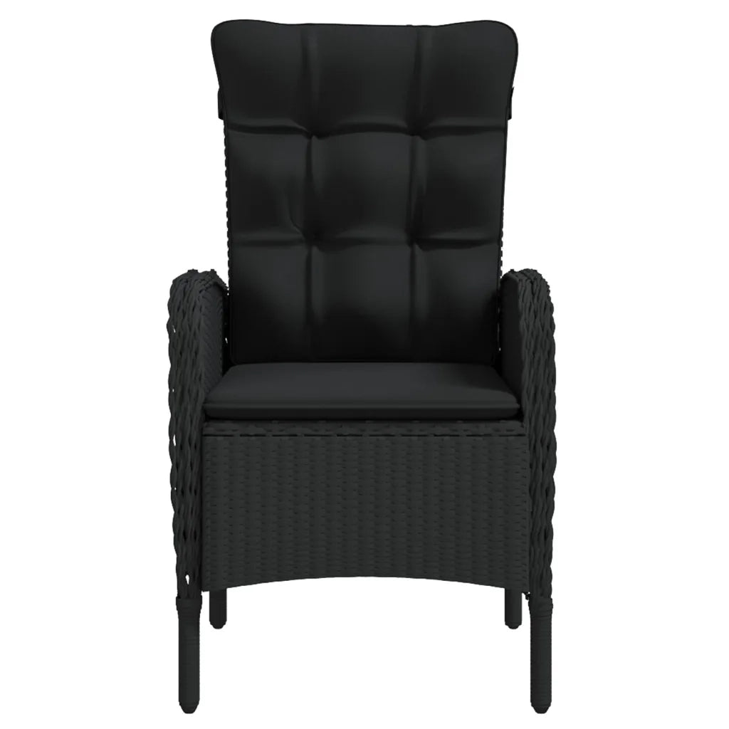 Set da Pranzo da Giardino 9 pz con Cuscini Nero 3099370