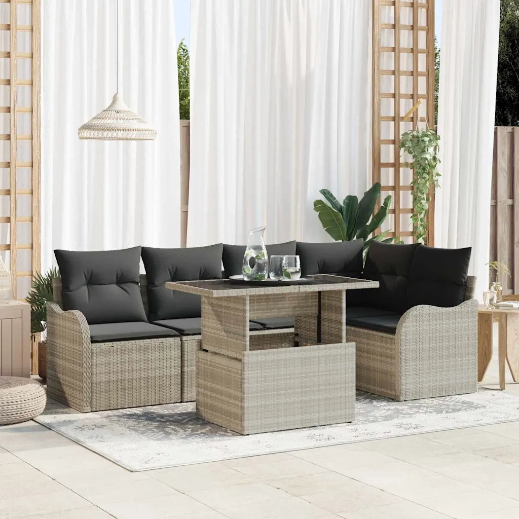 Set Divano da Giardino con cuscino 6 pcs Grigio chiaro 3357205