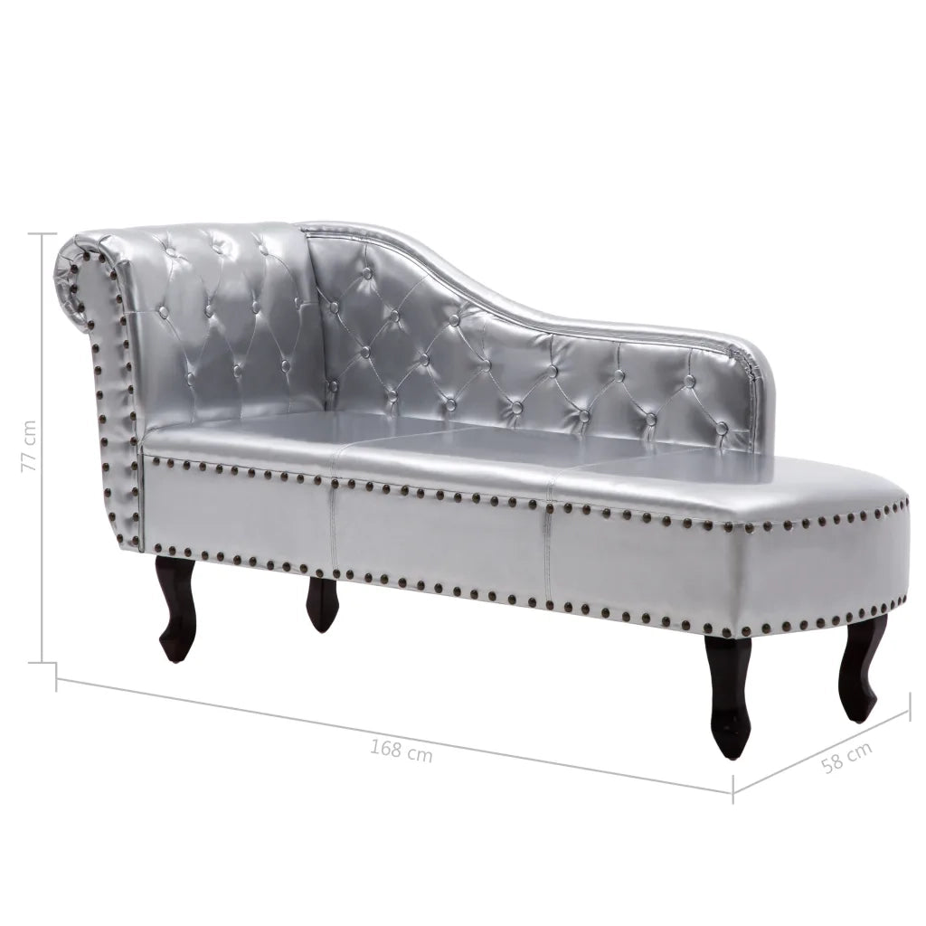 Sedia a Sdraio Argento in Similpelle 60657