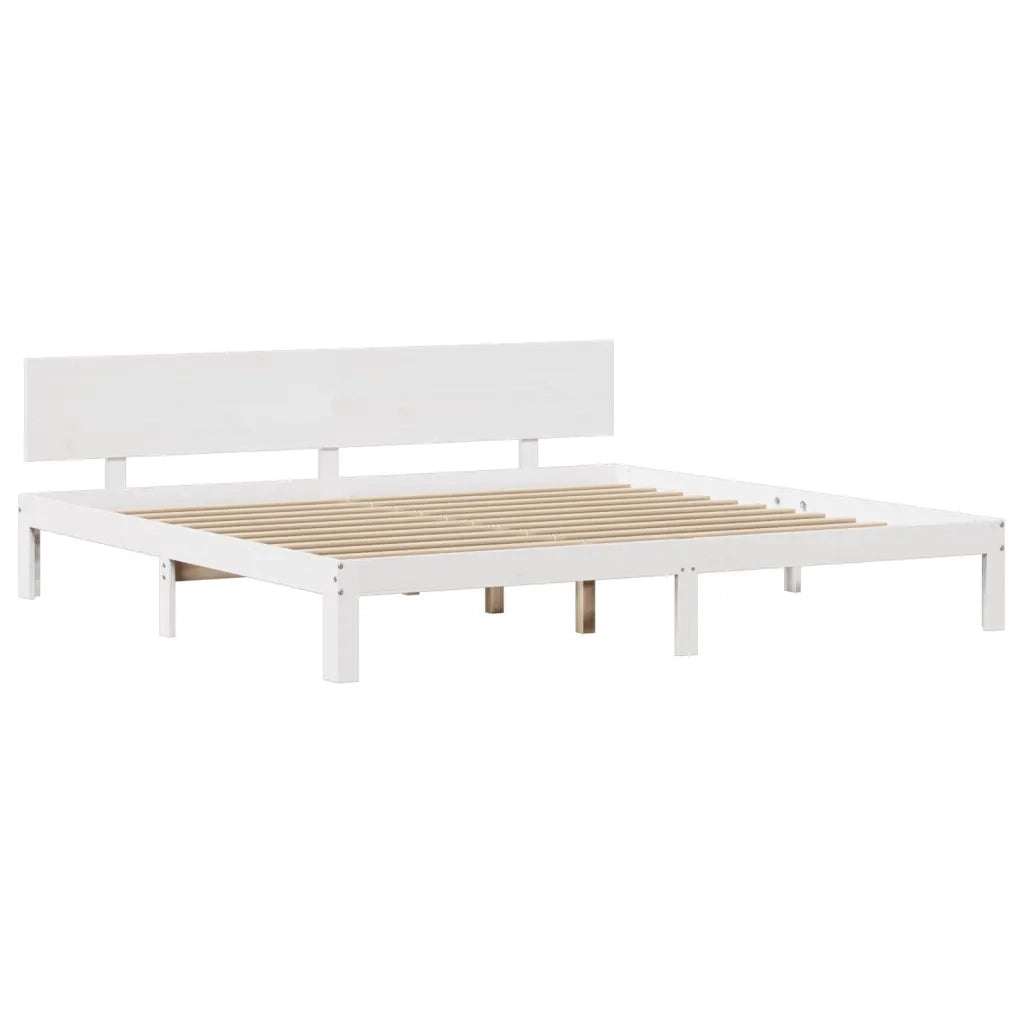 Giroletto con Testiera senza Materasso-Struttura Letto Bianco 200x200 cm 988754