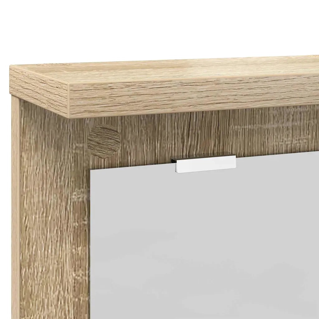 Appendiabiti a muro con specchio rovere sonoma 85 x 10 x 45 cm 874485