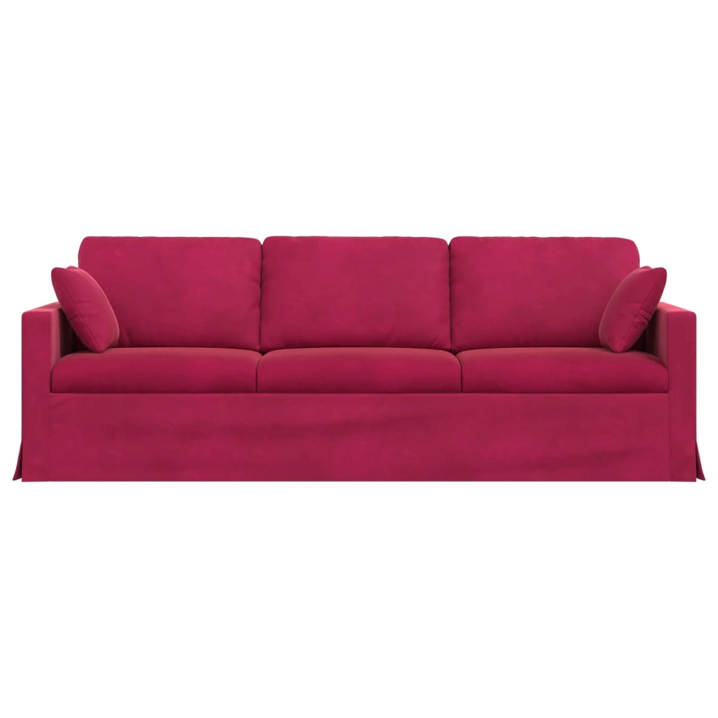 Divano Rosso Vino 228 x 78 x 80 cm Velluto 42024445