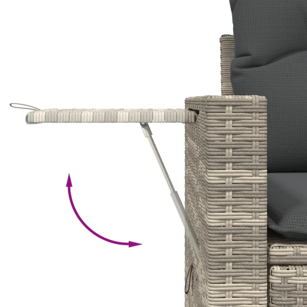Divano da Giardino con Cuscini 2 Posti-Sofa da Giardino-Divano da esterno Grigio Chiaro Polyrattan 899718