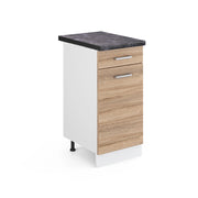 Mobiletto base per cucina R-Line Sonoma/Bianco 40 cm, PL Antracite Vicco