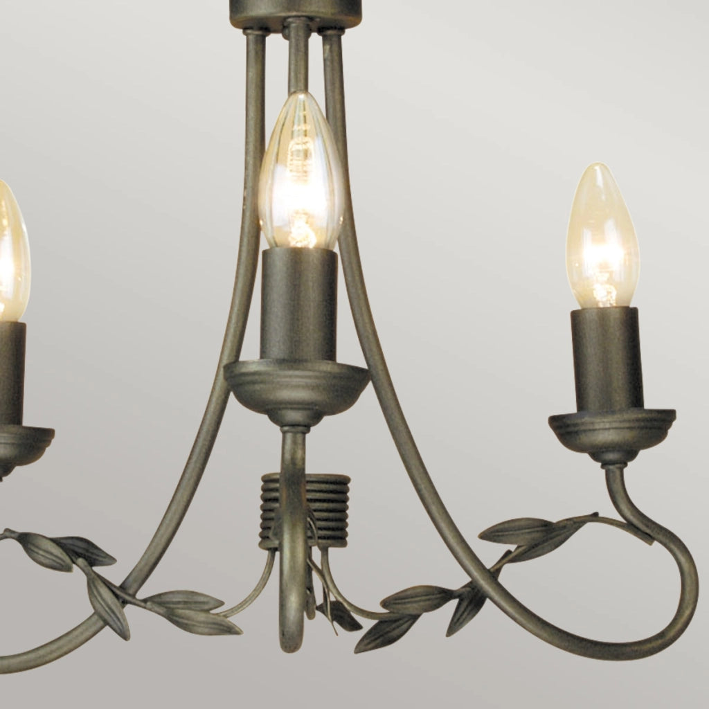 Plafoniera Olivia Elstead nera oro patina 3xE14 36cm
