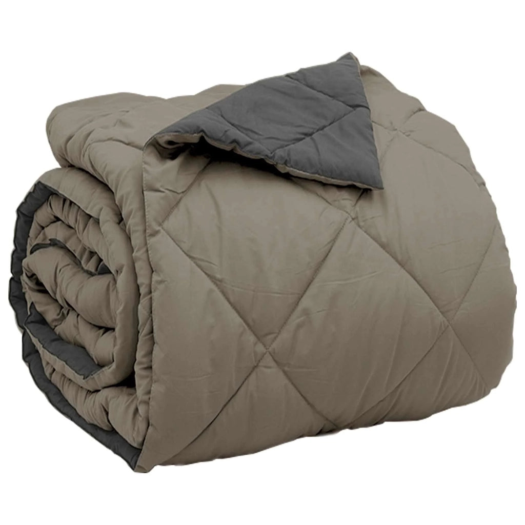 Piumone | Duvet Completo Annuale Grigio chiaro e Antracite 220 x 240 cm