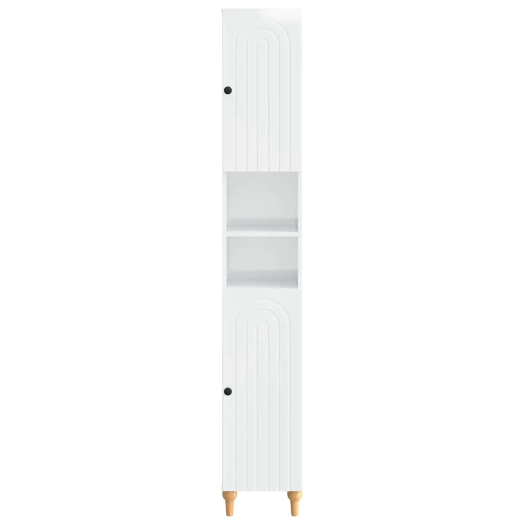 Armadio da Bagno con Ripiano Aperto ALKMAAR Bianco Lucido 896159