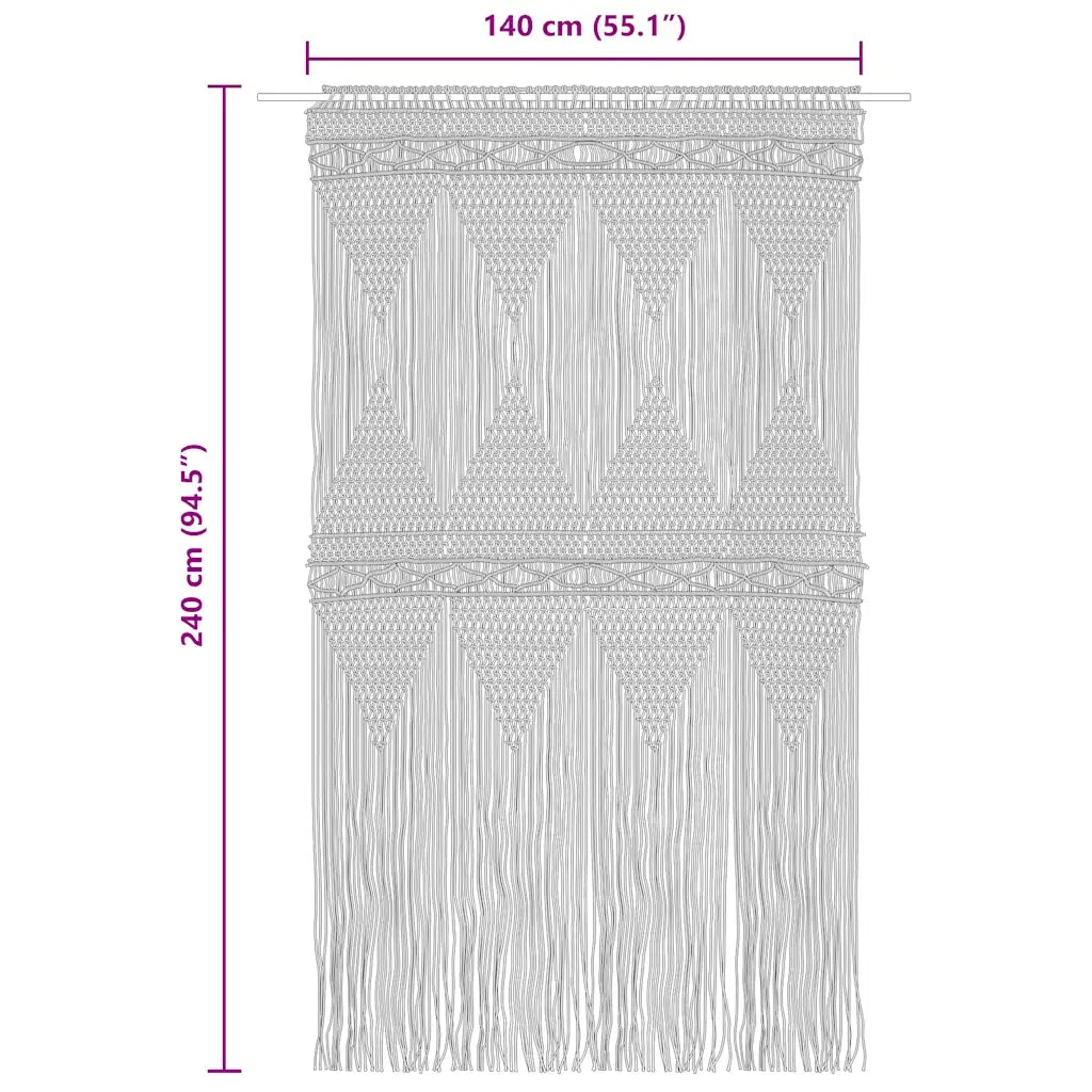 Tenda Macramè Blu 140x240 cm in Cotone 323990
