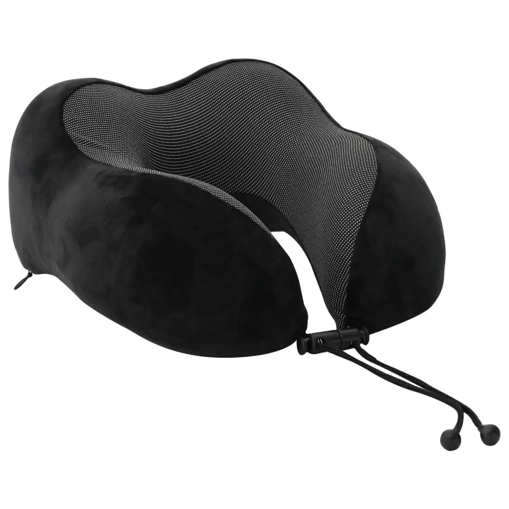 Cuscino da Viaggio per il Collo Regolabile Nero 27 x 26 x 14 cm 42012703
