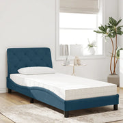 Letto con Materasso Blu 80x200 cm in Velluto