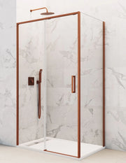 Box doccia ABANTE (TWENTY) 1+1 con lato fisso laterale 115x75 cm Rame