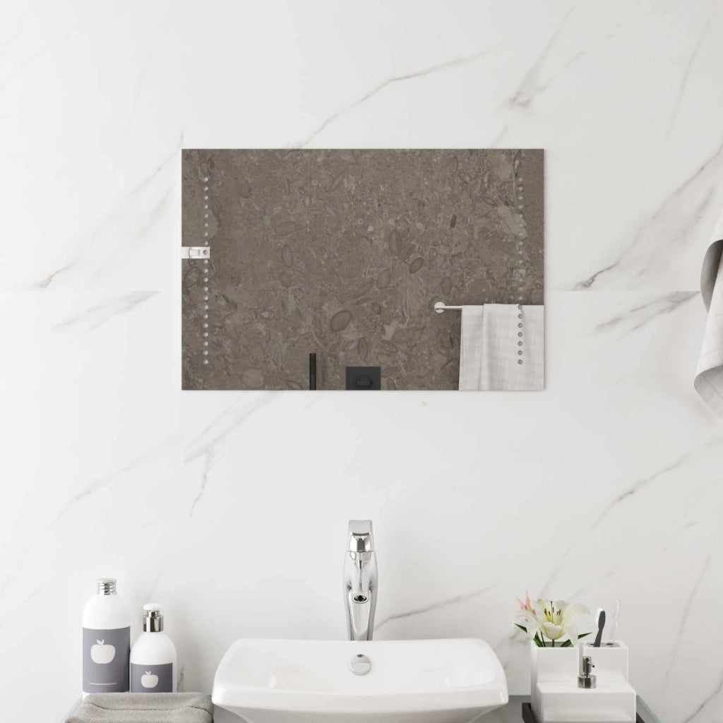 Specchio da bagno LED Trasparente 60 x 40 cm vetro temperato 42045775