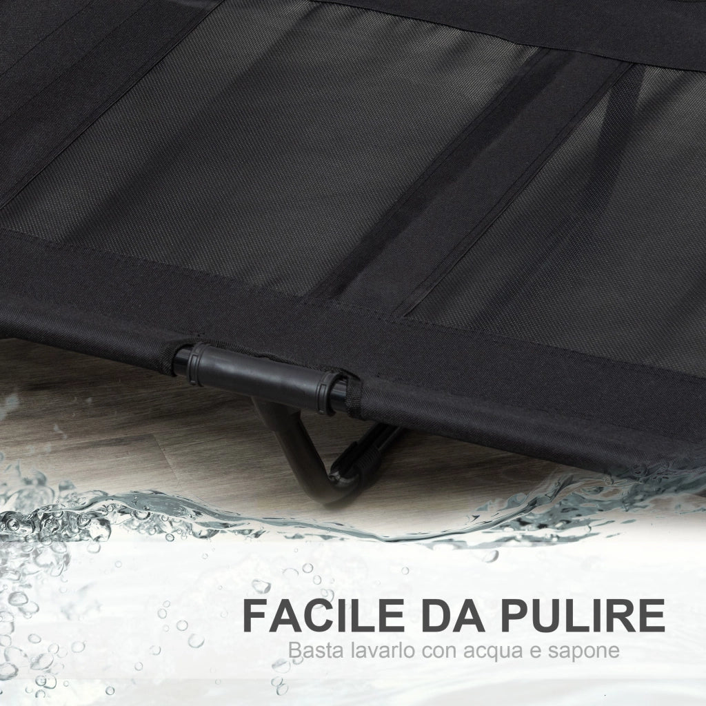 Brandina per Cani Grandi con Borsa di Trasporto 92x76x18 cm in Metallo e Tessuto Oxford Nero