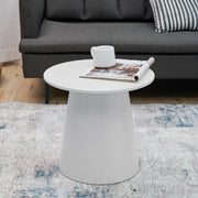 Tavolino da caffè Nyd Base a Cono Troncato e Piano Rotondo 40 x Ø44 cm Bianco [en.casa]