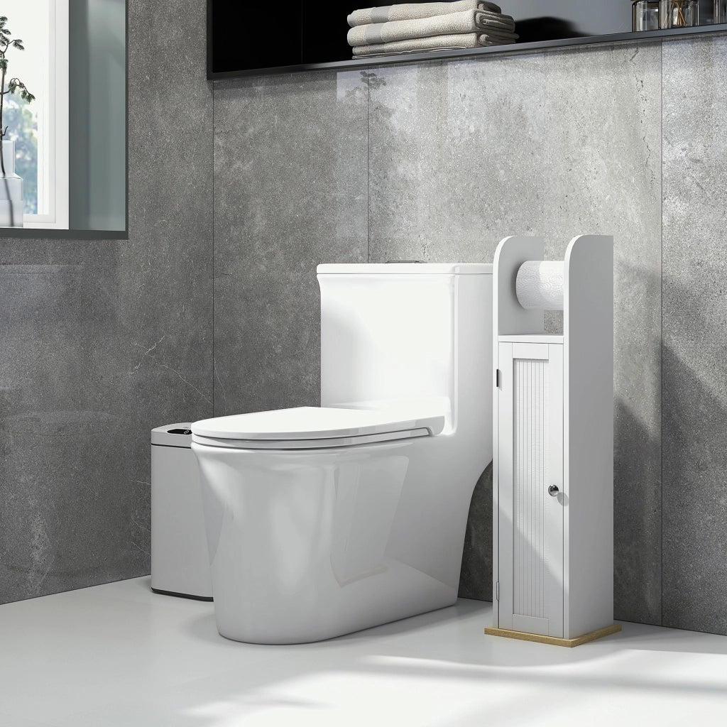 Mobile Bagno Salvaspazio con Portarotolo ¨C Xylo ¨C Bianco 3 Ante 20x20x80 cm