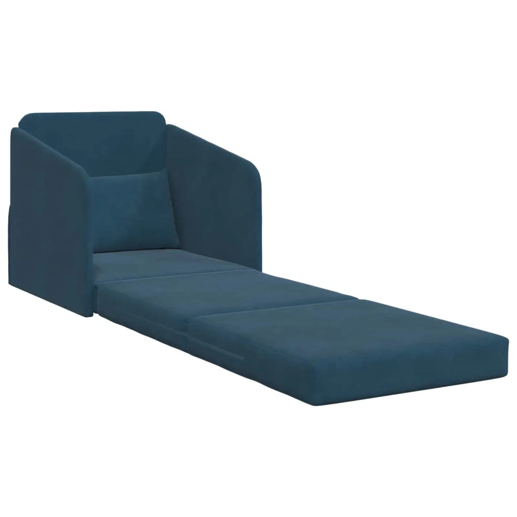 Divano letto | Sof¨¤ letto | Letto singolo Blu 65 x 80 x 83 cm Velluto