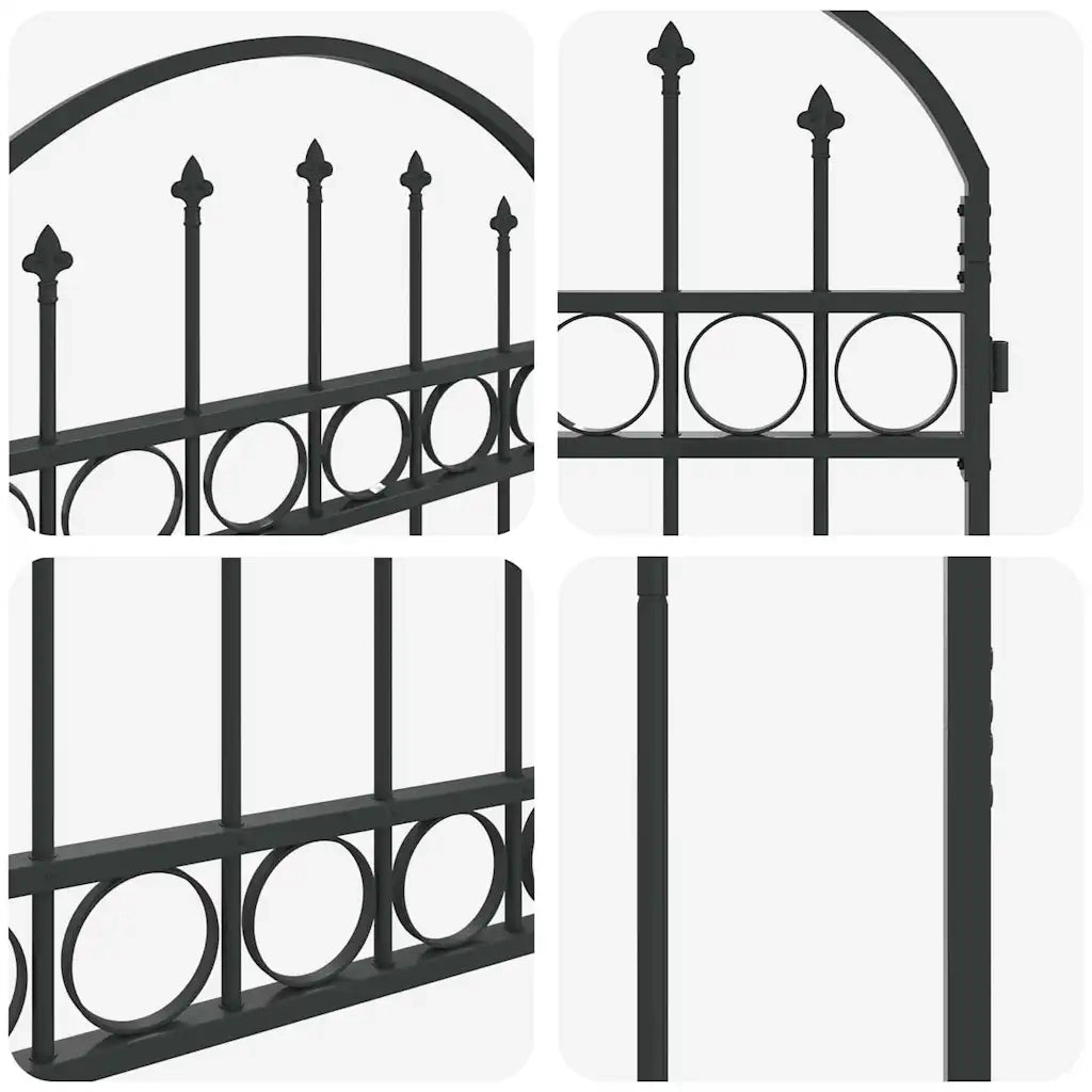 vidaXL Cancello per recinzione Grigio 89 x 200 cm Acciaio