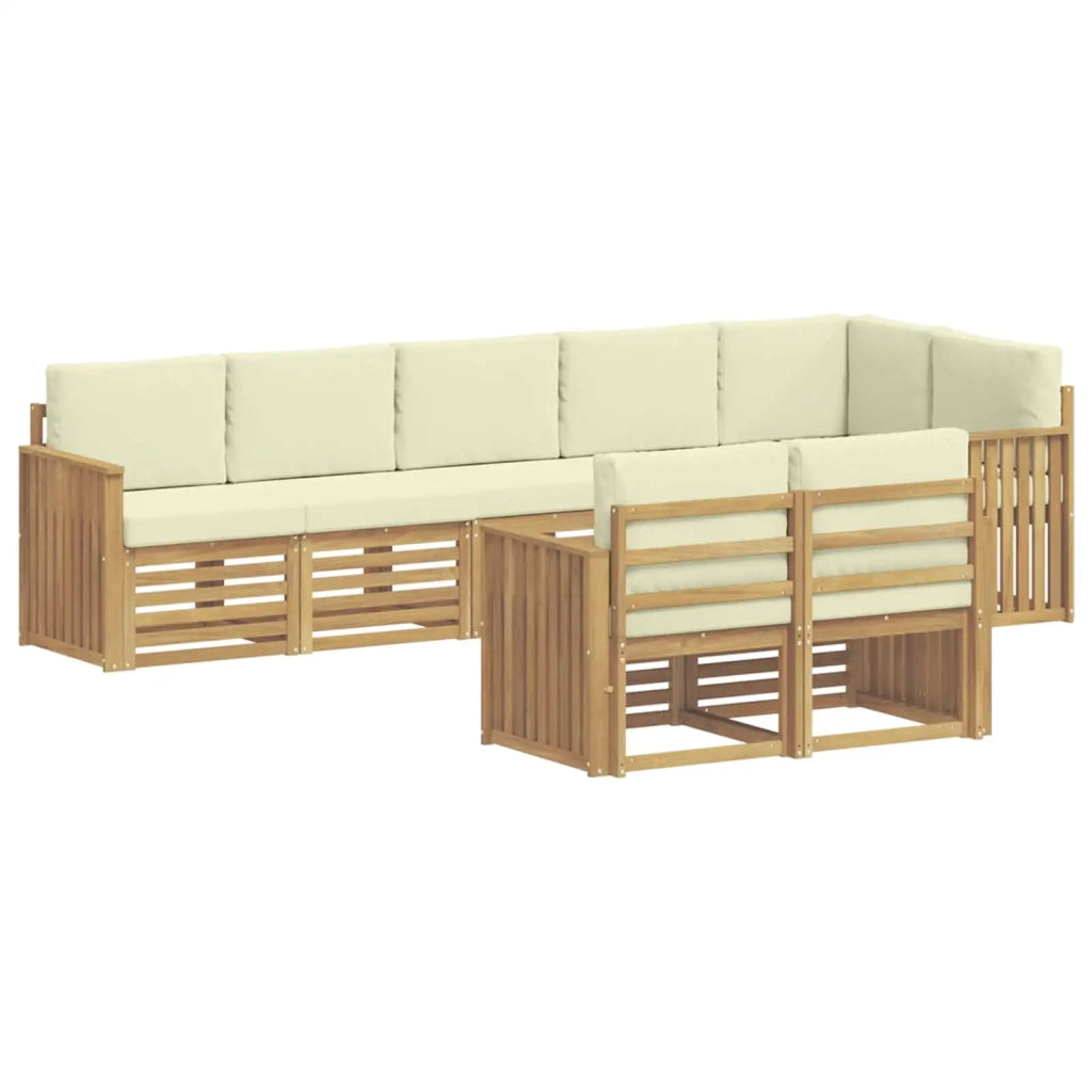 Set di divani da esterno 8 pcs Bianco e Crema 3392030