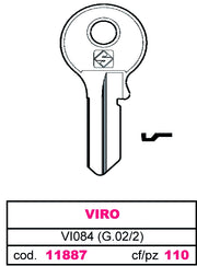 Silca CHIAVE OTTONE VI084 (G.VAC 2) VIRO 20.00 pz