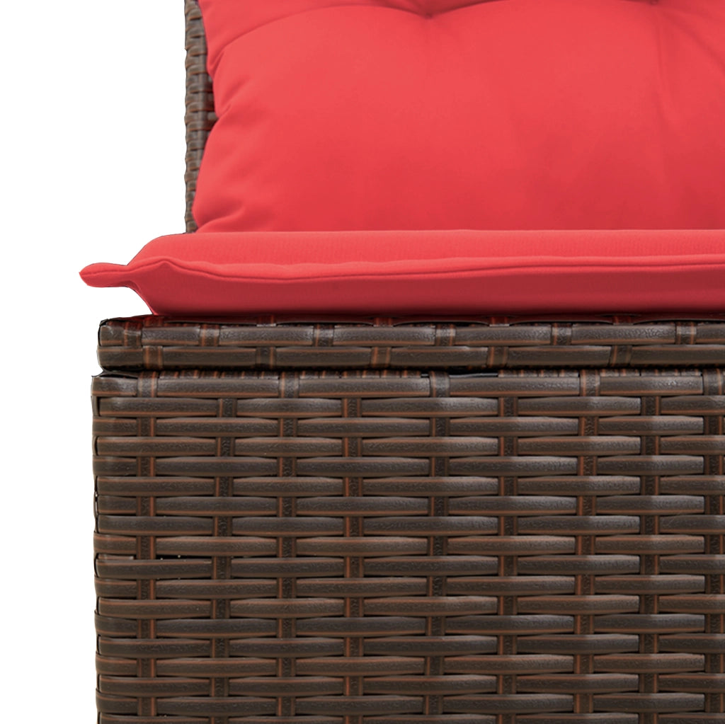 Divano da giardino con cuscini 4 posti marrone in polyrattan 366228